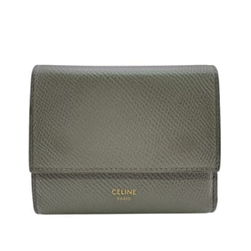 CELINE Small Trifold Compact Wallet, Gray, Women's