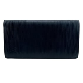 LOUIS VUITTON M81371 Portefeuille Brazza Epi Long Wallet, Navy, Men's