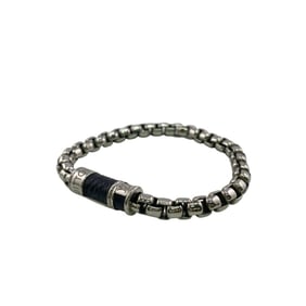 LOUIS VUITTON M62592 Monogram Eclipse Chain Bracelet in Silver for Men