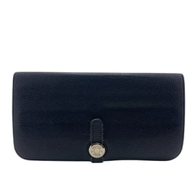 HERMES Dogon Long Wallet Black Men's