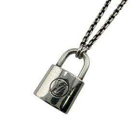 LOUIS VUITTON Q93559 Silver Lockit Pendant Necklace with Chain, Silver, Unisex