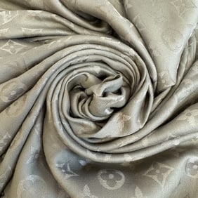 LOUIS VUITTON 401910 Wool Scarf/Shawl/Monogram Stole Khaki Green Women's