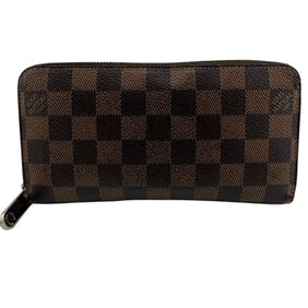 LOUIS VUITTON N60015 Zippy Wallet, Round Zip, Damier Leather, Brown, Unisex