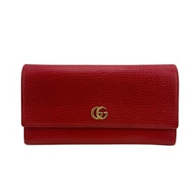 GUCCI 456116 GG Marmont Long Wallet, Red, Women's