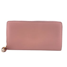 GUCCI 453158 Bamboo Round Nimfair Long Wallet, Pink, Women's