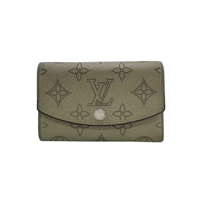 LOUIS VUITTON M64052 Porte Monnaie Anae Card Case, Monogram Mahina Coin Wallet, Beige, Women's