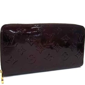 LOUIS VUITTON Zippy Wallet M93522 Amaranth Monogram Vernis Women's Round Long