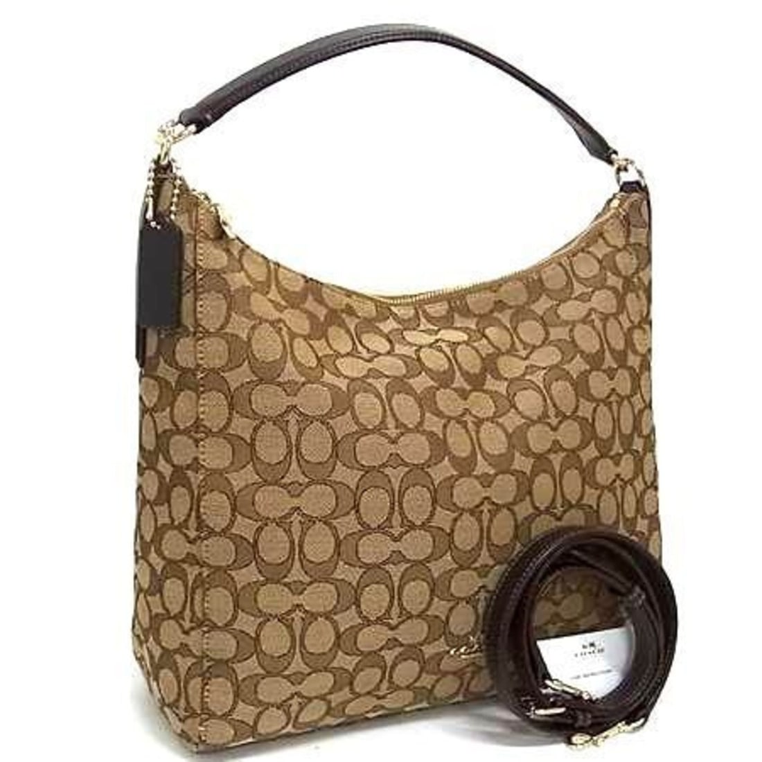 COACH Signature Shoulder Bag F58327 Brown Canvas and Leather for Women: --- Catalog ---Category: SizeSize (HxWxD): 31.5cm x 42cm x 11cm / 12.4'' x 16.53'' x 4.33''Category: DesignType: Handbag, Shoulder bag, Tote bagColor: BrownGender: Women,MenClosure: ZipperMaterial: Si