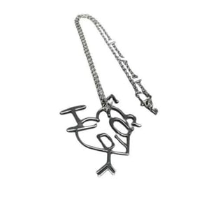 Christian Dior Women's Silver Metal Heart Necklace