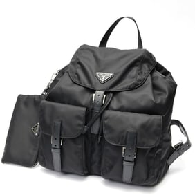 PRADA Medium Re-Nylon Backpack 1BZ811 Nylon Black T-159601