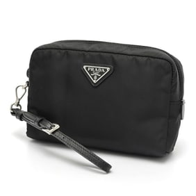 PRADA Re-Nylon Pouch Travel 1NS021 Nylon Saffiano Leather Black S-159611