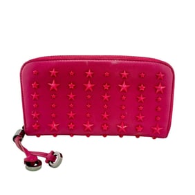 JIMMY CHOO Round Stud Star Long Wallet, Pink, Women's