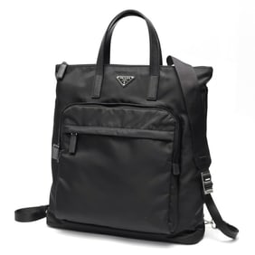 Prada Re-Nylon x Saffiano Leather Tote Bag Backpack 2VG098 Nylon Black RI-159625