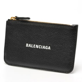 Balenciaga BALENCIAGA Coin Card Holder Case 637130 Kataoshi Leather Black E-159488