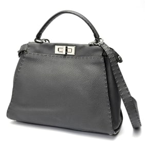 FENDI Peekaboo Regular 8BN290 Q0J F0N9A Selleria Leather Asphalt (Gray) S-159577