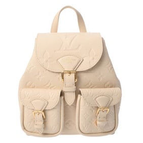 LOUIS VUITTON Monogram Empreinte Back-Up Creme M47106 Women's Leather Backpack/Daypack, Like New,