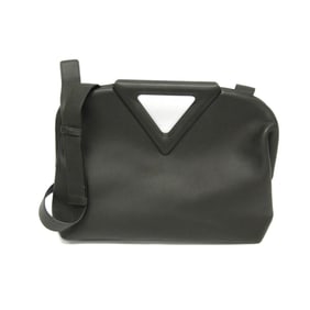 Bottega Veneta Point Medium Men,Women Leather Handbag,Shoulder Bag Dark Khaki