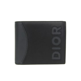 Christian Dior 2ESBC027MDE Men's Leather Wallet (bi-fold) Black,Dark Gray