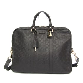 Gucci Guccissima 208463 Men's Leather Briefcase,Document Case Dark Brown