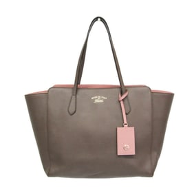 Gucci Gucci Swing 354397 Women's Leather Tote Bag Gray Brown,Pink