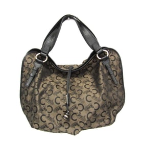 Celine Bittersweet C Macadam Carriage Pattern Women's Canvas,Leather Handbag,Tote Bag Beige,Black