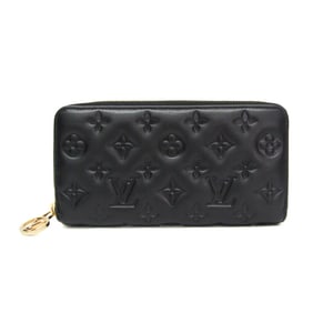 Louis Vuitton Coussin Zippy Wallet M81510 Men,Women Lamb Leather Long Wallet (bi-fold) Black