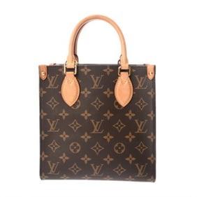 LOUIS VUITTON Monogram Sac Plat BB 2-Way Tote Bag, Old Model, Brown, M45847, Men's/Women's, AB Rank,