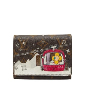 Louis Vuitton Monogram Vivienne Portefeuille Victorine Tri-fold Wallet M68492 Fuchsia Brown Leather