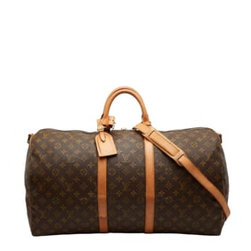 Louis Vuitton Monogram Keepall Bandouliere 55 Boston/Shoulder Bag, 2-Way, M41414, Brown Leather,