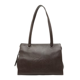 Chanel Coco Mark Tote Bag, Brown Caviar Skin, Women's, CHANEL