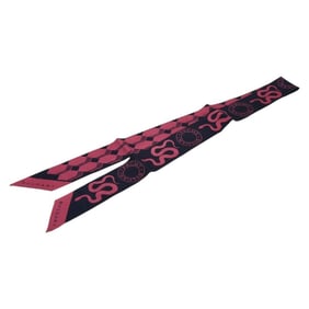 BVLGARI x FRGMT Collaboration Collection Serpenti Scarf/Muffler in Navy and Pink Silk for Women