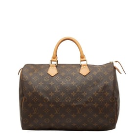 Louis Vuitton Monogram Speedy 35 Handbag/Boston Bag M41524 Brown Leather Women's LOUIS VUITTON