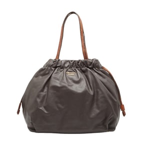 Prada tote bag shoulder brown leather women's PRADA