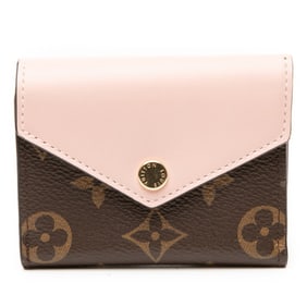 Louis Vuitton Monogram Portefeuille Zoe Tri-fold Compact Wallet M62933 Brown Rose Ballerine Leather