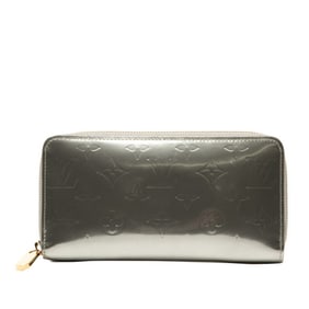 Louis Vuitton Monogram Vernis Zippy Wallet, Round Zipper Long Wallet M91529, Gris Art Deco Silver