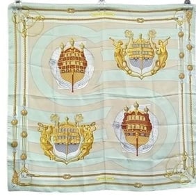 HERMES Carré 90 Scarf, Multicolor Silk, Women's, CHATEAUX D'ARRIERE