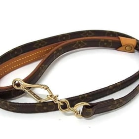 LOUIS VUITTON Monogram Wristlet Baxter MM Dog Leash M58056 Brown Leather Pet Supplies