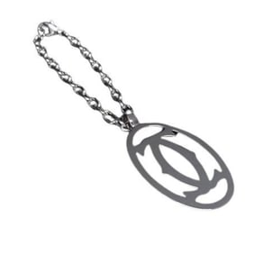 Cartier 2C Silver Metal Keychain for Men and Women