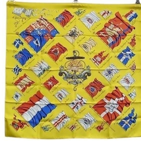 HERMES Carré 90 Scarf, Multicolor Silk, Women's, Pavois Ship's Flag