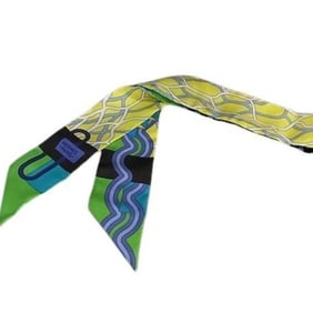 HERMES Twilly Multicolor Silk Ribbon Scarf for Women, BALLET AQUATIQUE, Underwater Ballet