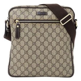 Gucci GG Supreme shoulder bag in beige and brown (201448) for men women
