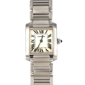 Cartier Tank Française SM W51008Q3 Stainless Steel Quartz Watch