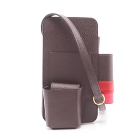 Hermes Hermès Way Shoulder Bag, Leather Calfskin Leather, Epsom Women's, Brown, Red, Pink