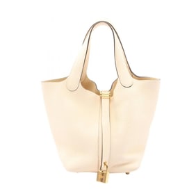Hermes Hermès Picotin Lock PM handbag in Taurillon Clemence leather, ivory for women.