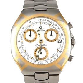 Omega Seamaster Polaris Chronograph GP Two-Tone 386.1031 SSxGP Quartz Wristwatch