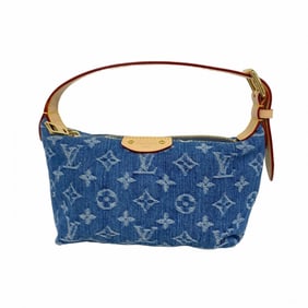 Louis Vuitton Monogram Denim Pochette Hills Handbag M82949 Blue Women's