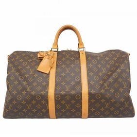 Louis Vuitton Monogram Keepall Bandouliere 55 Boston Bag M41414 Brown Men's and Women's
