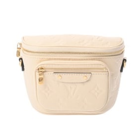 LOUIS VUITTON Monogram Empreinte Mini Bum Bag Crème M83275 Women's Leather Shoulder Bag, Like New,