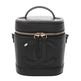 CHANEL Vanity 2-Way Chain Shoulder Bag, Black, AS0323, Women's Lambskin, Condition: AB, Pre-owned,