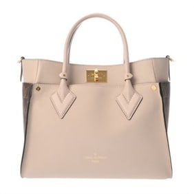 LOUIS VUITTON Louis Vuitton Monogram On My Side MM Greige M58485 Women's Calfskin Canvas 2-Way Bag,